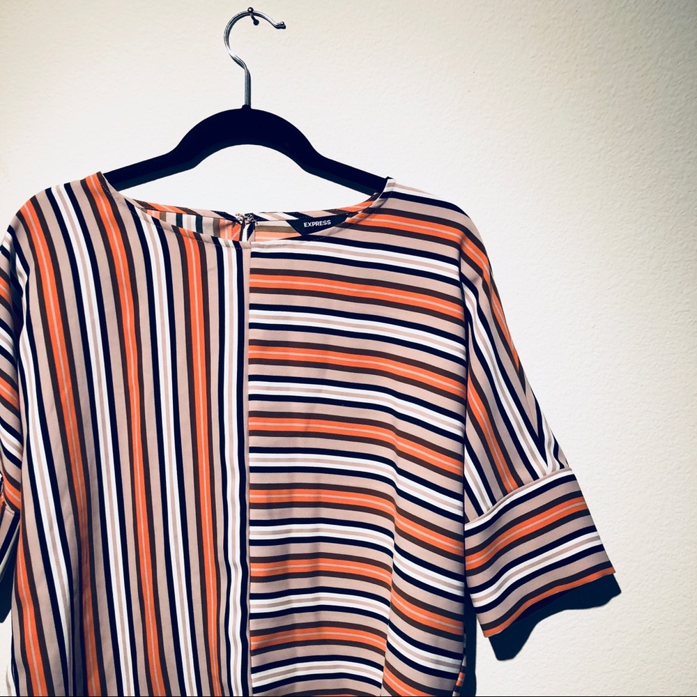 Horizontal/vertical Striped Couture Inspired Top